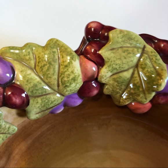 Grasslands Road Dining Grasslands Road Ivy Leaves And Grape Pottery Bowl Poshmark